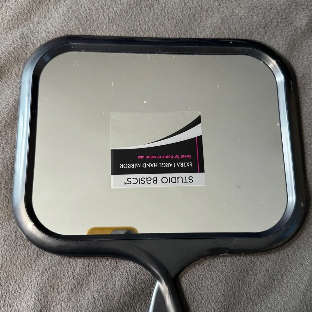 Studio Basics Extra Large Handheld Mirror Black Great for Home Salon Use
